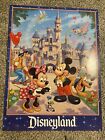 Vintage Disney Disneyland Castle Poster 18” X 24” NOS Mickey Pluto Goofy