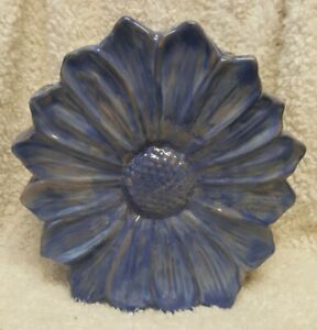 Vintage STANGL TERRA ROSE Blue Daisy Sunflower 11.5 inch VASE Planter