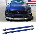 2x Adjustable Blue Front Bumper Lip Splitter Strut Rod Tie Support Bars For Ford (For: Nissan)