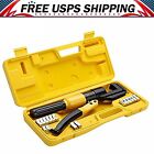 10 Ton Hydraulic Crimper Crimping Tool Wire Battery Cable Lug Terminal W/ 8 Dies