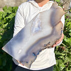 New Listing7.8LB Natural Beautiful Agate Geode Druzy Slice ExtraLarge Gemstone
