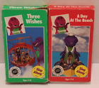 Barney Sing Along VHS Lot of 2 Day At the Beach & Three Wishes