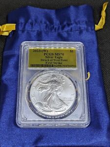 2023-(W) AMERICAN SILVER EAGLE PCGS MS70 ***SPECIAL LINITED GOLD FOIL LABEL***
