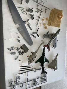 Mixed Scale Military Model Junkyard Lot, Planes, Tank, Helicopter