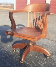 HIGH POINT CHAIR CO SOLID WOOD EXECUTIVE BANKERS CHAIR OFFICE DESK SWIVEL WHEELS