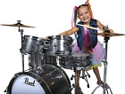 Roadshow Jr. 5 Piece Drum Set with Hardware and Cymbals, Gindstone Sparkle (RSJ4