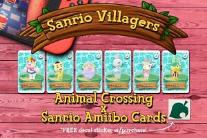 Sanrio x Animal Crossing Amiibo Cards for Nintendo Switch * All 6 Characters *