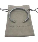 David Yurman Sterling Silver 18K Rose Gold 4mm Cable Classic Dome Cuff Bracelet