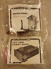 Lot 2 Bachmann Plasticville HO Scale Kits: Toy Hobby Shop & Switch Tower