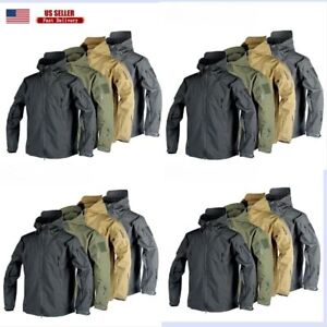 Mens Tactical Jacket Waterproof Soft Shell Work Windbreaker Military Coat