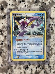 EX Power Keepers Vaporeon Gold Star Holo Pokemon Card with SWIRL