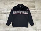 Mens Dale of Norway Moritz Black Knit Wool Sweater Pullover 1/4 Zip Size L