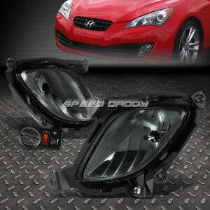 FOR 10-12 GENESIS COUPE SMOKED LENS BUMPER FOG LIGHT REPLACEMENT LAMPS W/SWITCH