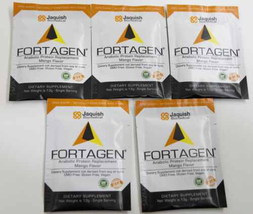Jaquish Biomedical Fortagen 5 Single Serve Packets Mango Protein Replacement