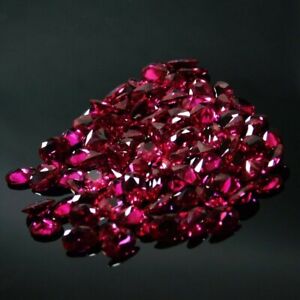 50 pcs Natural Red Ruby Gemstone Certified Mogok Oval Shape 7 x 5 MM Lot