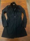 Papaya Women’s trench coat XS Black Long Sleeve Button Preown