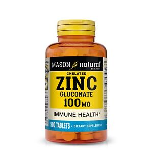 Mason Natural Zinc 100 mg - Advanced Immune System Support,  100 Capsules