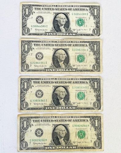 1963 $1 One Dollar Bill BARR NOTE LOT OF 4 1963B Series B EXACT SHOWN NOTES