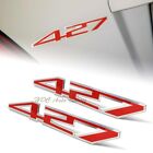 2 x 427 Bumper/Trunk/Engine/Hood Red Aluminum Sticker Decal Emblem Badge Z06 C6