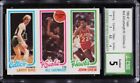 1980-81 Topps Basketball Larry Bird Rookie RC  / Cartwright / Drew CSG 5 Celtics