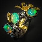 18k gold plated 925 sterling Natural Not heated Opal Sterling Silver Ring/RVS297