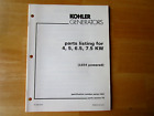 Kohler Generator Parts List Manual for 4, 5, 6.5, 7.5 KW L654 Powered TP-1037