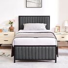 Upholstered Bed Frame Twin Queen Full Size Metal Platform Bed with Headboard