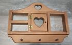 Wood Display Shelf Wall Hanging with Heart Cut Out on Door of Shelf 12