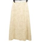 ESCADA Long Floral Pattern Ivory Silk Skirt, Size 40, fully lined!