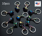 10 PCS Pack Lot - Piston Keychain Car Keyring Key Chain Neon Rainbow Big Gifts