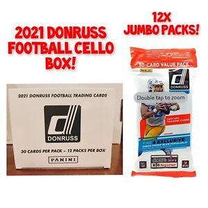 2021 Donruss Football JUMBO FAT PACK CELLO Pack Box 360 Cards! 48 Parallels!