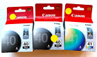 Canon PIXMA PG-40 Black & CL-41 Color Genuine Ink Cartridges NEW SEALED 3pk