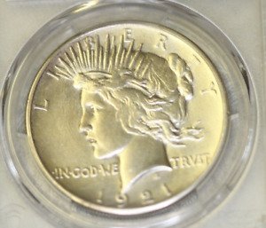 New Listing1921 P Peace Dollar High Relief PCGS AU Details / Harshly Cleaned BRIGHT & WHITE
