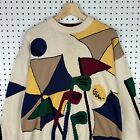 Vintage Golf Graphic Knit Sweater Crewneck Size Large Grandpa 90s Colorful READ