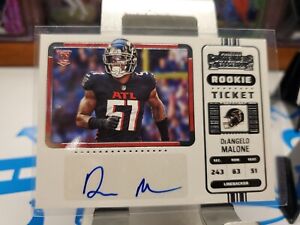 2022 Contenders DeAngelo Malone Rookie Ticket Auto Variation SP #187 Falcons