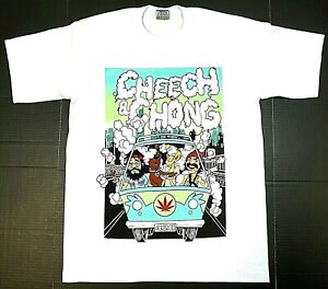 Cheech & Chong T-shirt Up In Smoke Weed Marijuana 420 Blunt Men's White Tee New