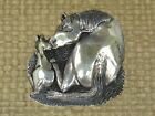 Taxco Mexico 925 Mare & Newborn Foal Horse Colt Sterling TM-90 Artisan Brooch
