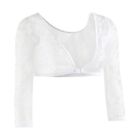Women's Tops Female Lace Mesh See Through Shaper Shirt Sleeve Stretch