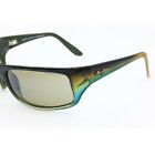 Maui Jim Peahi MJ 202-71 Wrap Emerald Teal Green Sunglasses Green Lenses 65mm