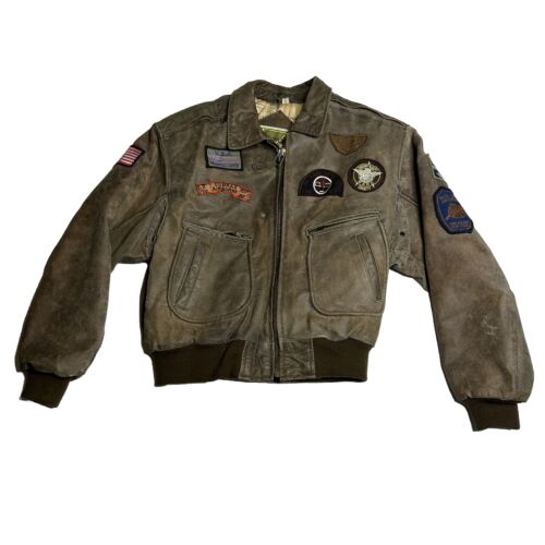 Vintage Phase 2 Jacket Coat Youth Medium Leather Bomber Flight Aviator USA