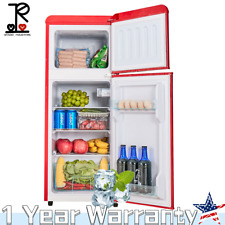 Big Red 4.5 Cu.ft Home Refrigerator Vegetable Storage Freezer 2 Zones Mini Retro