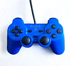 PS2 Controller for Sony PlayStation 2 DualShock Blue Wired Remote - USED/Tested