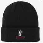 2022 QATAR FIFA World Cup Official Licensed Black Cuffed Knit Beanie Embroider..