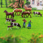 36pcs Model Railway HO Scale 1:87 Painted Farm Animals Cows Horses Figures