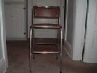 Cosco Vintage Brown Metal Mid Century Kitchen Chair Seat Single Step Stool RARE