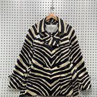 Coach Womens Trench Coat Large Zebra Print Buttons Belt Pockets Jacket 18x28