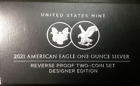 2021 Reverse Proof $1 American Silver Eagle Designer Edition 2pc Set Box,OGP/COA