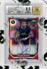 2021-22 Topps Chrome PSG Kylian Mbappe RED REFRACTOR ON CARD AUTO /5 BGS 8.5 10