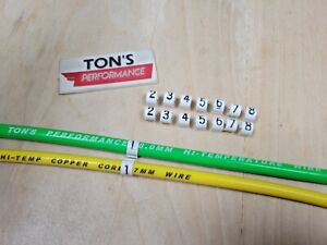 7-8mm Spark Plug Wire Marker Clip-On White Nylon Clips Black Number 2 set