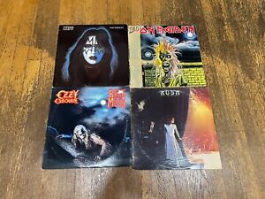 Heavy Metal 4 LP Rough Lot Iron Maiden Kiss Ozzy Osbourne Rush